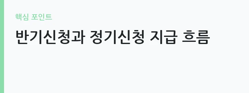 근로장려금 반기신청 자격 조건과 정기신청 비교 — 반기신청과 정기신청 지급 흐름