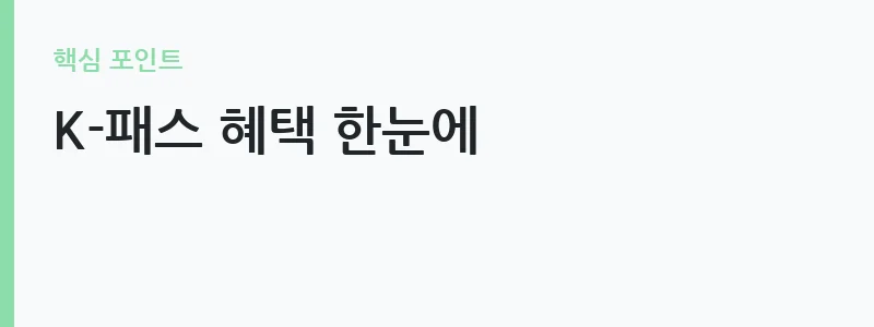 K-패스 신청 방법 및 환급률 안내 — K-패스 혜택 한눈에