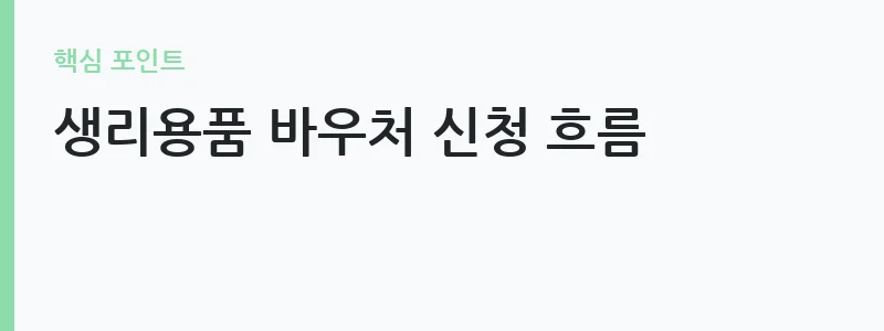 생리용품 바우처 지원 제도 신청 절차 안내 — 생리용품 바우처 신청 흐름