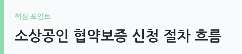 소상공인 300억 협약보증 신청 방법 안내 — 소상공인 협약보증 신청 절차 흐름