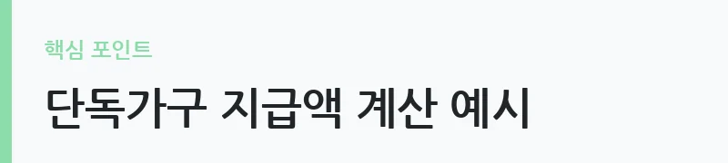 2026 근로장려금 단독가구 소득기준 안내 — 단독가구 지급액 계산 예시