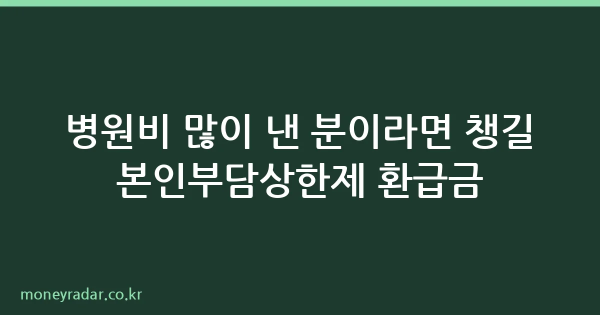 본인부담상한제 의료비 환급금 신청 안내